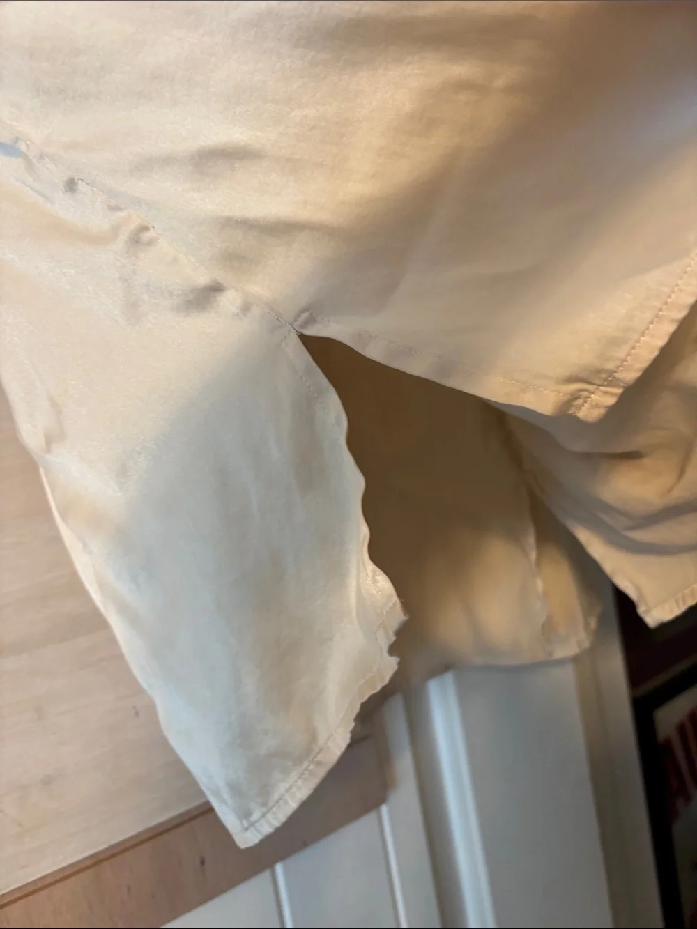 Banana Republic Cream Tie-Neck Long Sleeve Blouse
